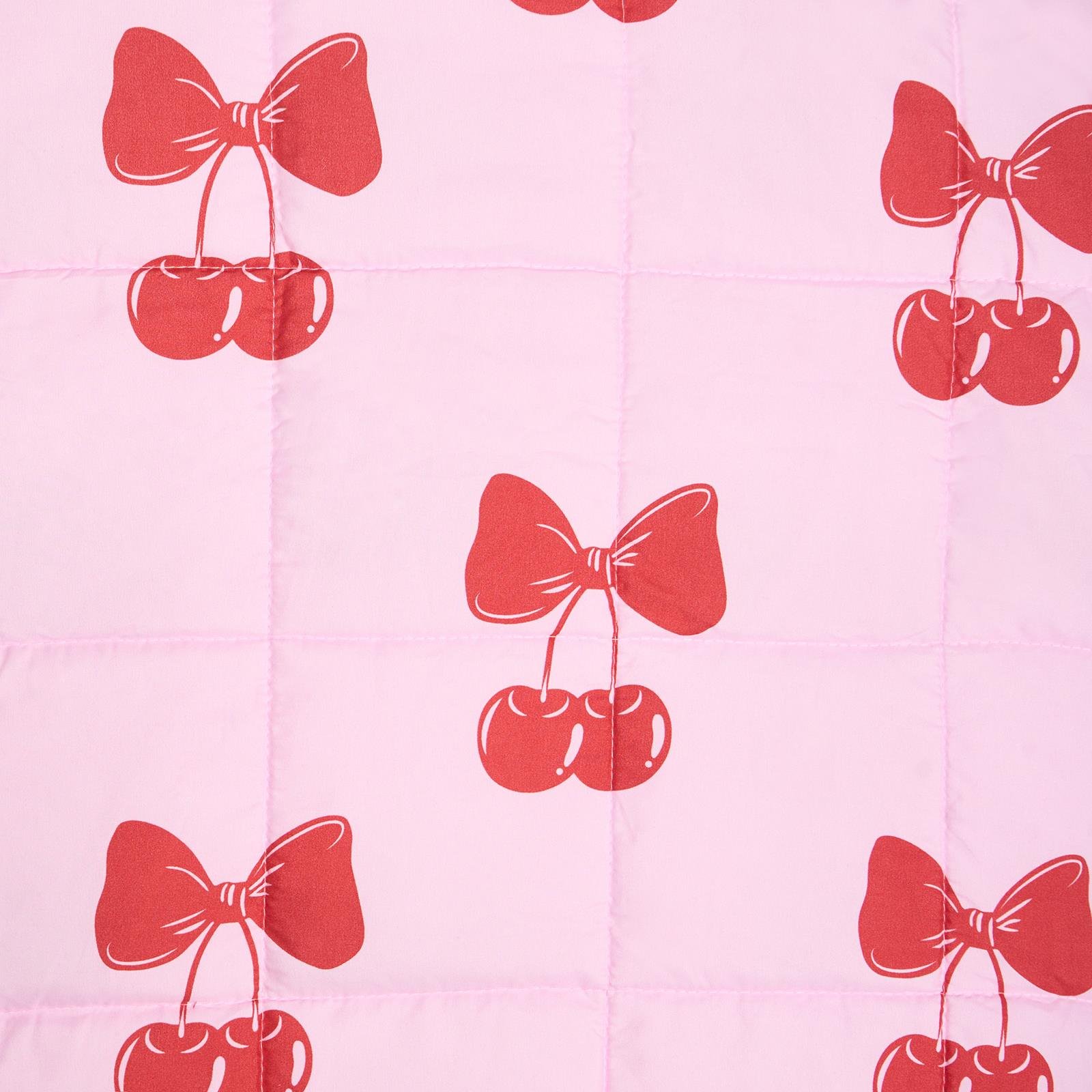 OHS Kids Cherry Bow 3kg Weighted Blanket 100x150cm - Pink/Red - Image 6
