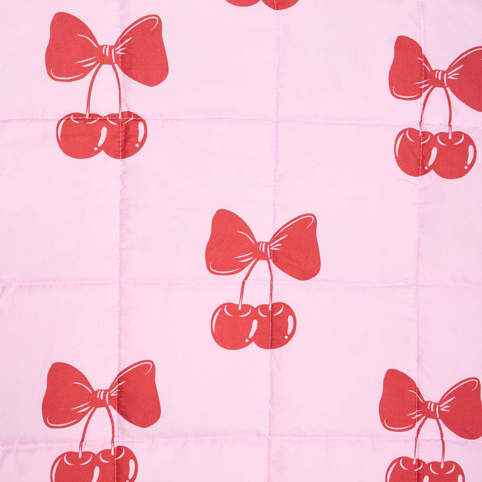 OHS Kids Cherry Bow 3kg Weighted Blanket 100x150cm - Pink/Red - Image 6