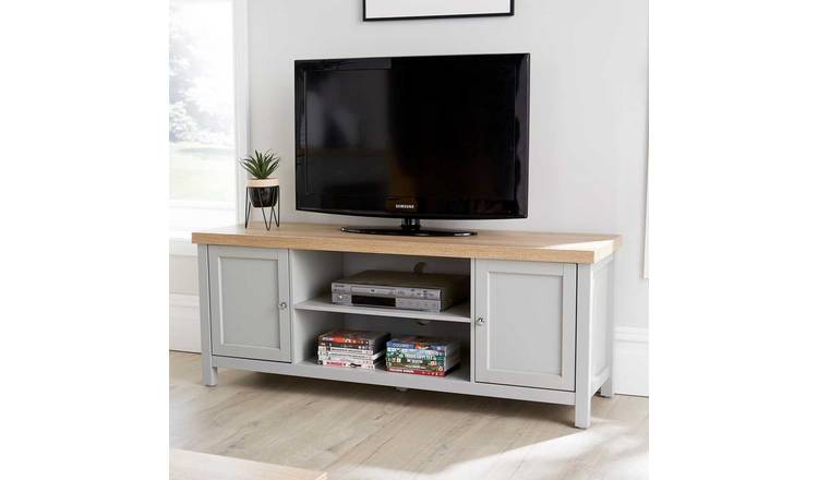 Home Source Avon Wide TV Stand with 2 Doors - Grey