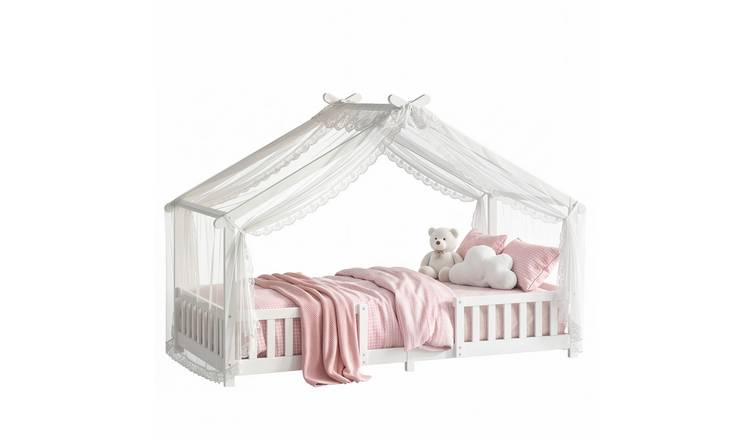 AIYAPLAY 4-14 Years Pine House-Shaped Kids Single Bed Frame