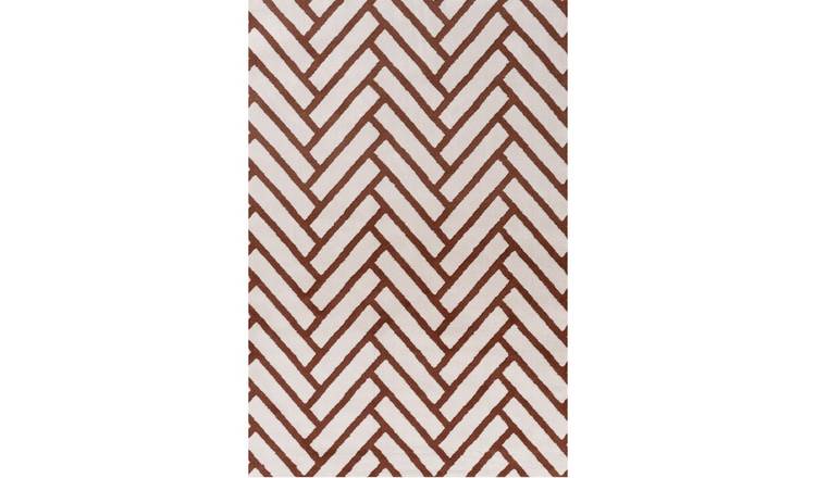 The Rugs Terracotta Loft Herringbone Rug - 80 x 150cm