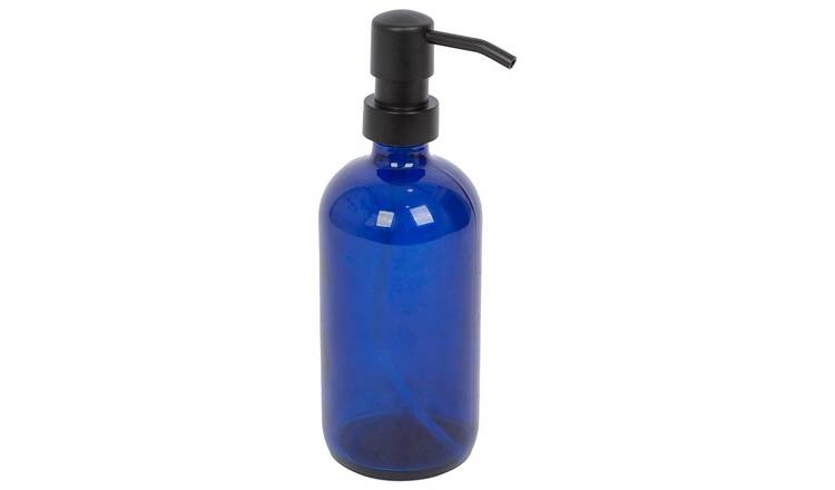 Harbour Housewares Glass Soap Dispenser  - Blue