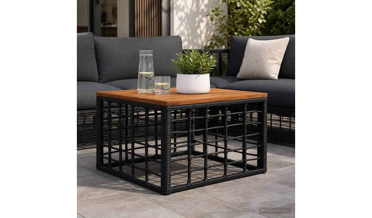 Walplus Square Glass Table - Natural - 55 x 55 x 37 cm
