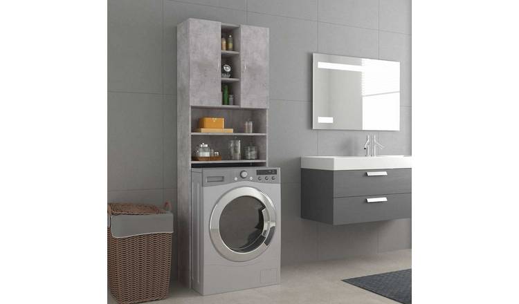 Walplus Washing Machine Cabinet - Concrete Grey - 64 x 25.5 x 190 cm