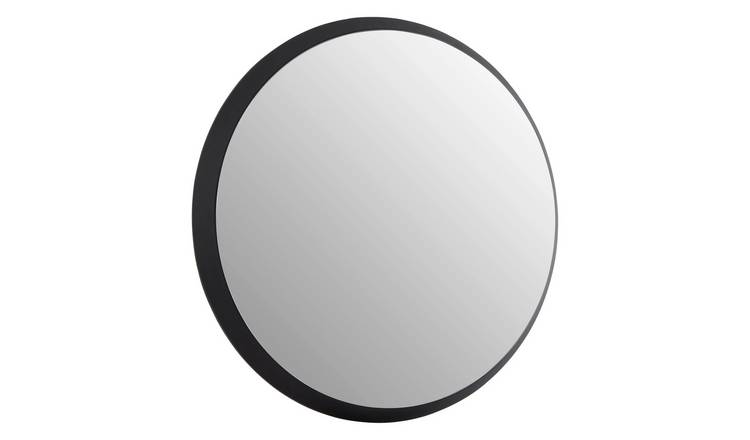 Orsina Athena Round Large Wall Mirror – Black
