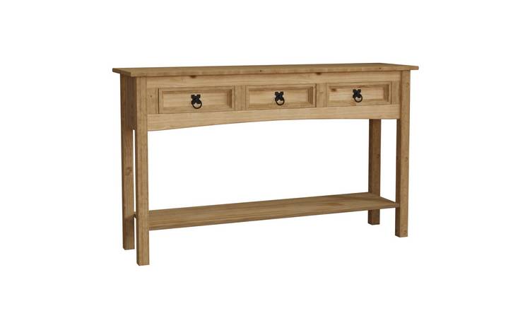 Vida Designs Corona 3 Drawer Console Table - Pine