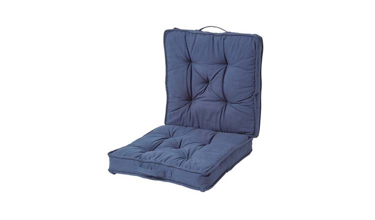 Homescapes Cotton Travel Support Booster Cushion - Navy Blue