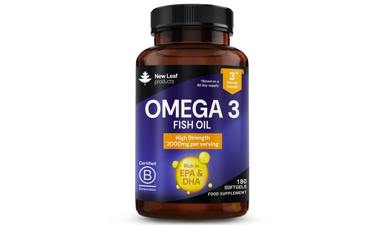 New Leaf Omega 3 Fish Oil 2000mg EPA & DHA + Vitamin E - 180 Softgels
