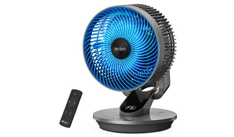 Air Pro 10in Desk Fan SmartVoice with Remote Control & 12H Timer - Grey