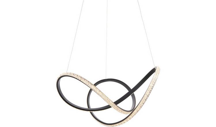 Loops Direct Steel and Acrylic Pendant Light - Textured Black