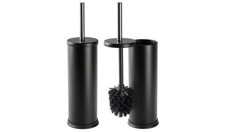 Harbour Housewares Round Toilet Brushes - Matt Black - Pack of 2