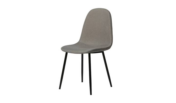 HomeGardenDirect Asteria Linen Fabric with bLack Legs Set of 2 - Light Grey
