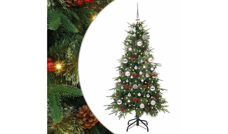 Walplus 150 LED Mini Lights Hinged Artificial Christmas Tree - Green - 150 cm