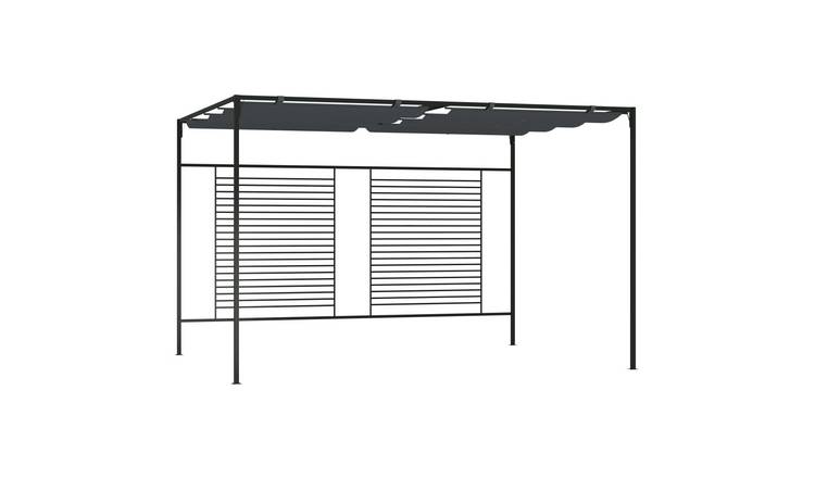 Walplus 4 x 3 x 2.3 m 180gsm Gazebo with Retractable Roof - Anthracite