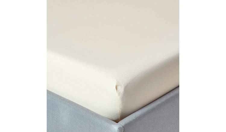 Homescapes Egyptian Cotton Cream Fitted Sheet - Single