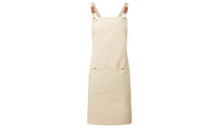 Premier Cross Back Clip Bib Apron - Natural