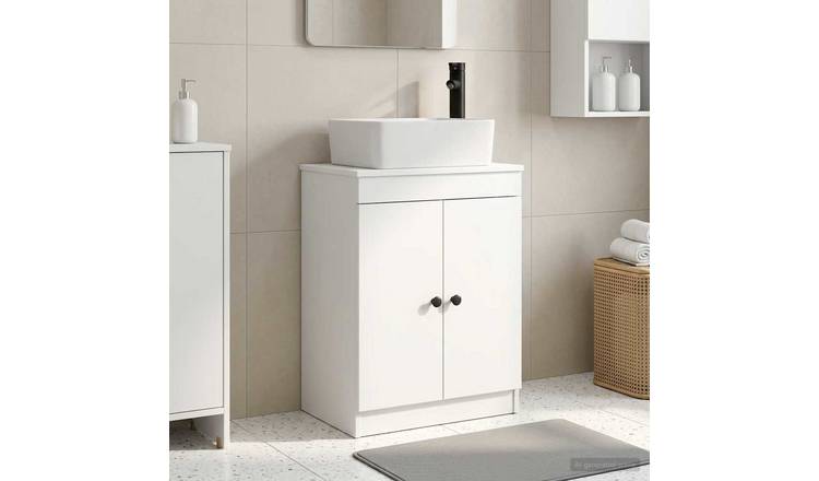 Walplus 1 Shelf Engineered Wood Bathroom Cabinet - Grey & Oak - 54 x 41 x 70 cm