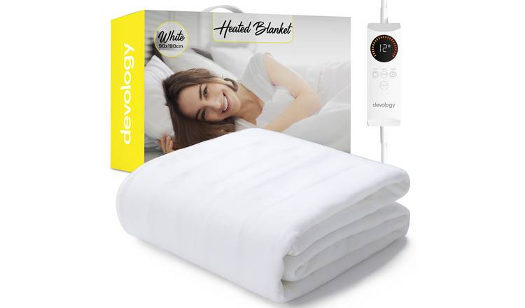 Devology Electric Fully Fitted Mattress Cover with Straps - Single 90x190cm