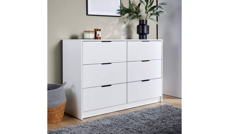 Home Source Phoenix 3+3 Drawer Chest - White