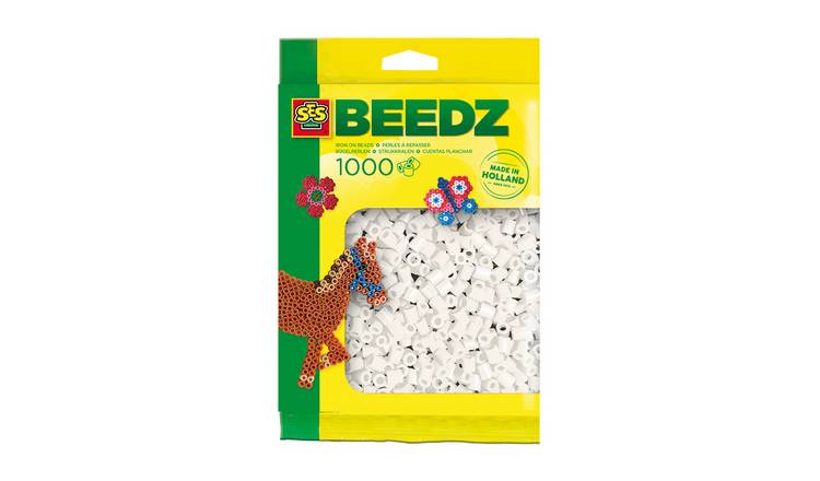 SES Creative Iron On Beads 1000 Piece Craft Set - White