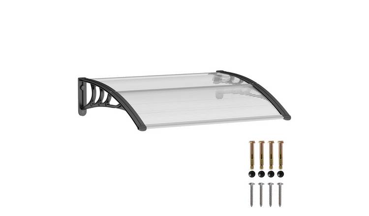 Outsunny Aluminium UV Resistant Garden Door Canopy Rain Shelter - White