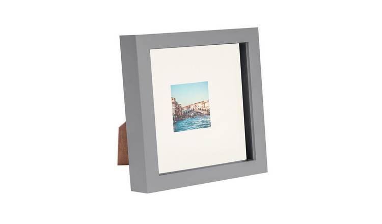 Nicola Spring 3D Box Photo Frame - 6 x 6" with Mount - Grey