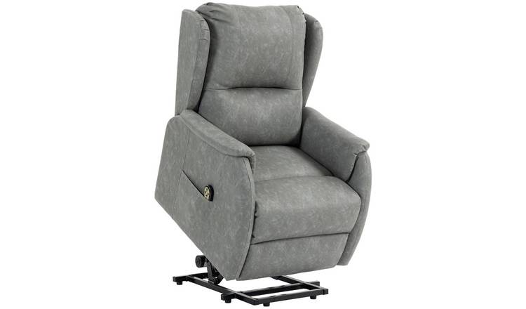 HOMCOM Dual Motor Power Lift Recliner Chair with Remote Control - Grey