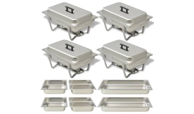 Walplus Pack of 4 Stainless Steel Chafing Dish Set - 60.5 x 36 x 30 cm