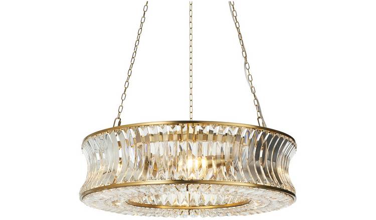 Loops Direct Steel Glass Pendant Light - Warm Brass
