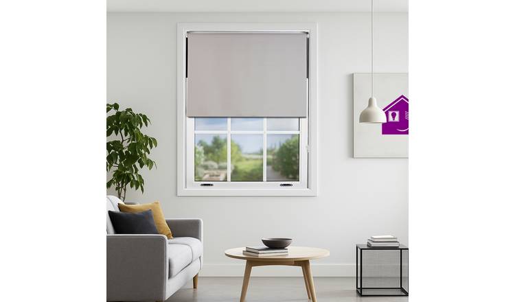 Furnished Grey Blackout Roller Blind - 65 x 210cm