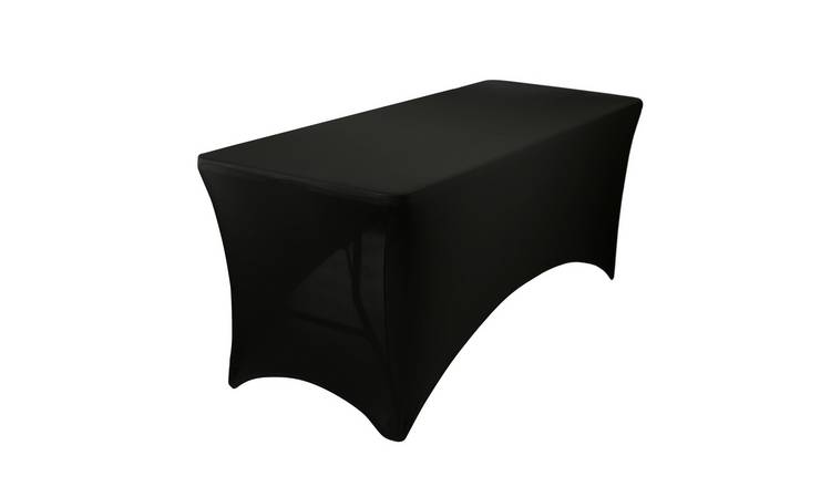 Harbour Housewares Rectangular Spandex Fitted Tablecloth - Black