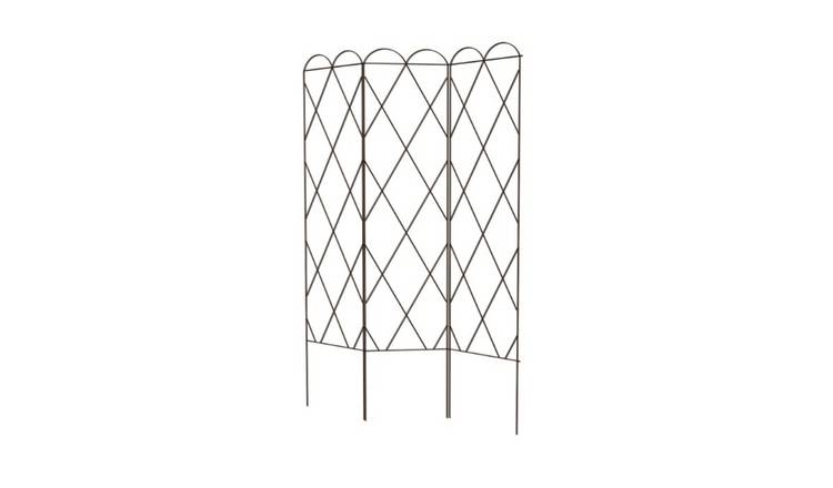 Primrose Rustic 3 Panel Expandable Pea Trellis & Plant Support in Rust - 162cm