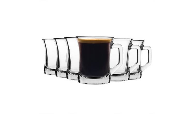 LAV Zen+ Glass Coffee Mugs - 225ml - Clear - Pack of 12