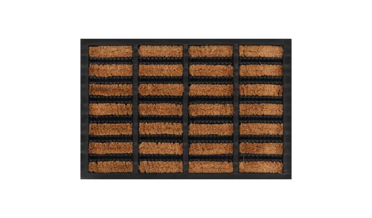 Walplus Coir Door Mat - Black and Brown - 40 x 60 cm