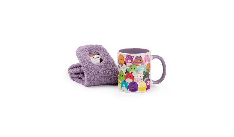 Squishmallows Adult Womens Mug and Sock Gift Set - Purple