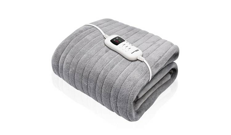 Dreamcatcher Microfleece Heated Throw Electric Blanket 160 x 120cm - Light Grey