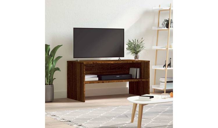 Walplus Engineered Wood TV Cabinet - Dark Oak - 80 x 40 x 40 cm