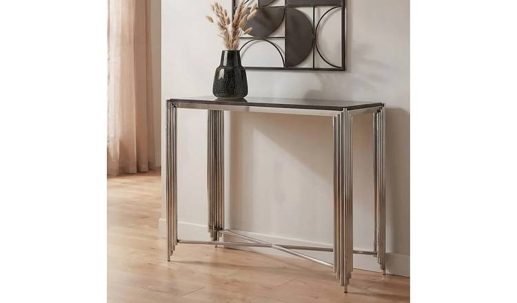 Orsina Clarice Granite Top Console Table – Black