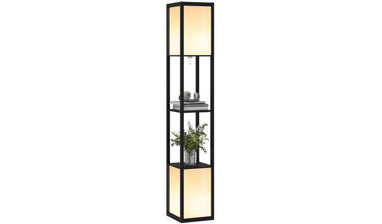 HOMCOM 3 Tier Shelved Floor Lamp - Black