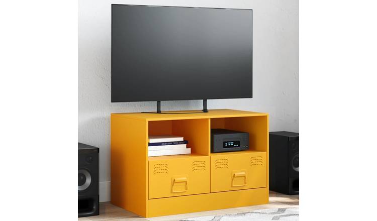 Walplus LED Steel TV Cabinet - Mustard - 67 x 39 x 44 cm
