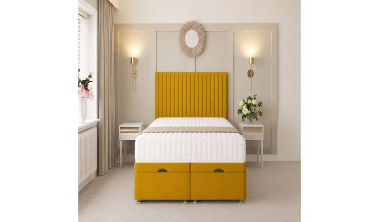 Bed Choices Khloe Single Ottoman Bed with 54" Headboard - Mustard