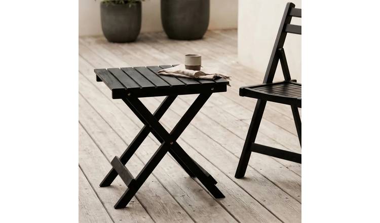 Orsina Beauport Wood Folding Table – Black