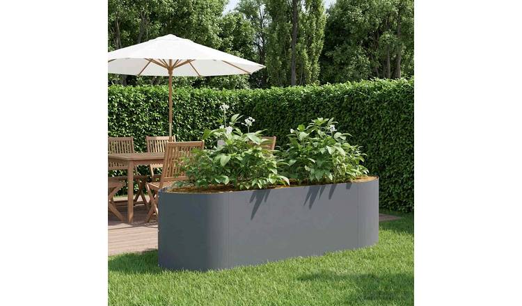 Walplus Steel Raised Garden Bed - Anthracite - 140 x 40 x 40 cm