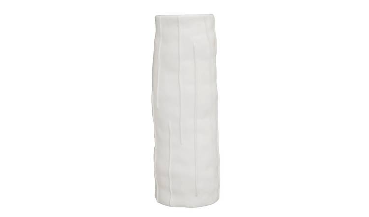 Orsina Fara Large Textured Ceramic Vase - White