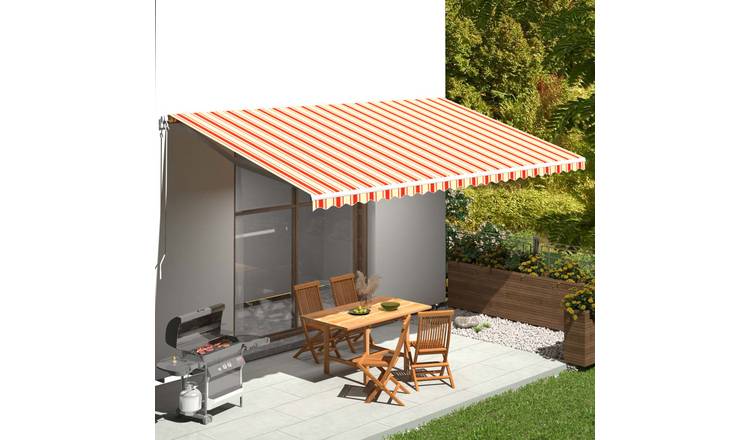 Walplus Polyester Awning Replacement Fabric - Yellow and Orange - 600 x 350 cm