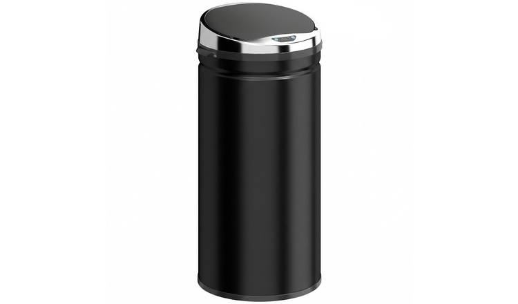 HOMCOM 42L Touchless Sensor Bin with Soft Close Lid and Steel Body - Black