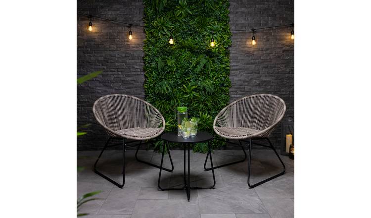 Charles Bentley Zanzibar Tea for Two Bistro Set - Grey
