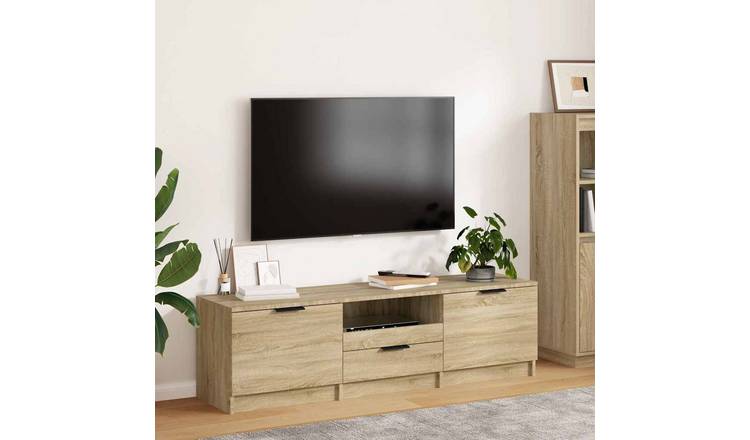Walplus Engineered Wood TV Cabinet - Light Oak - 140 x 35 x 40 cm