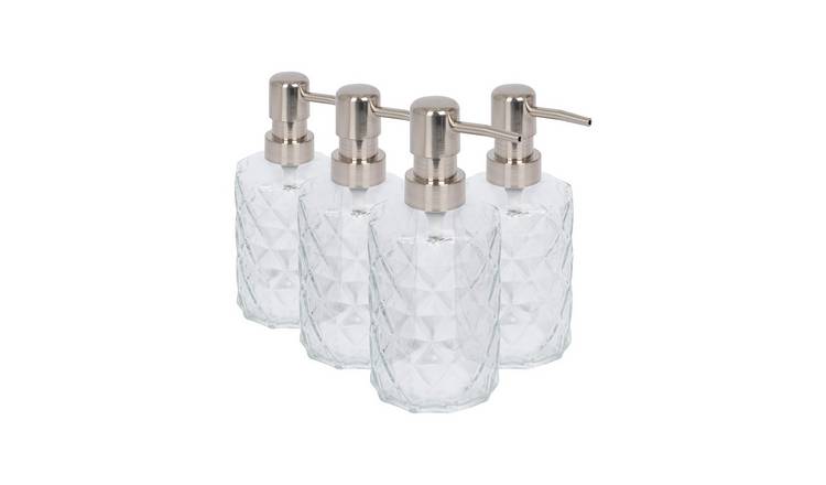 Harbour Housewares Prism Glass Soap Dispensers  - Pack of 4