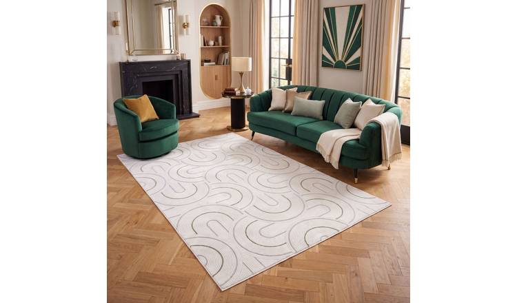 The Rugs Green Carmel Modern Arch Rug - 200 x 290cm